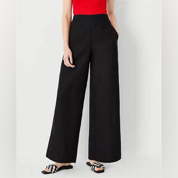 Ann Taylor The Petite Pull On Palazzo Pant in Linen Blend 591947 - Picture 1 of 9
